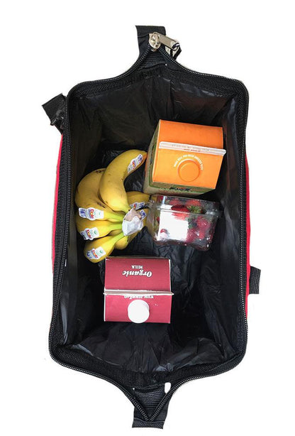 Big Large Cooler Lunch Box Bag Wide Mouth Straps Picnic Beer Drink Water 14inch-RED / BLACK-