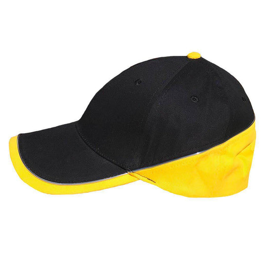Racing Baseball Hats Caps Sandwich Brushed Cotton 6 Panel Low Crown Two Tone-Black/Royal-