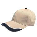 Racing Sandwich 6 Panel Low Crown Baseball Hats Caps Two Tone Brushed Cotton-Khaki/Black-