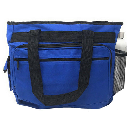 Large Tote Bags For Shopping Grocery Work Travel School W/ Organizer 16x14inch-Royal-