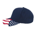 Patriotic USA US Flag Stars Racing 6 Panel Baseball Cotton Hats Caps-Navy-