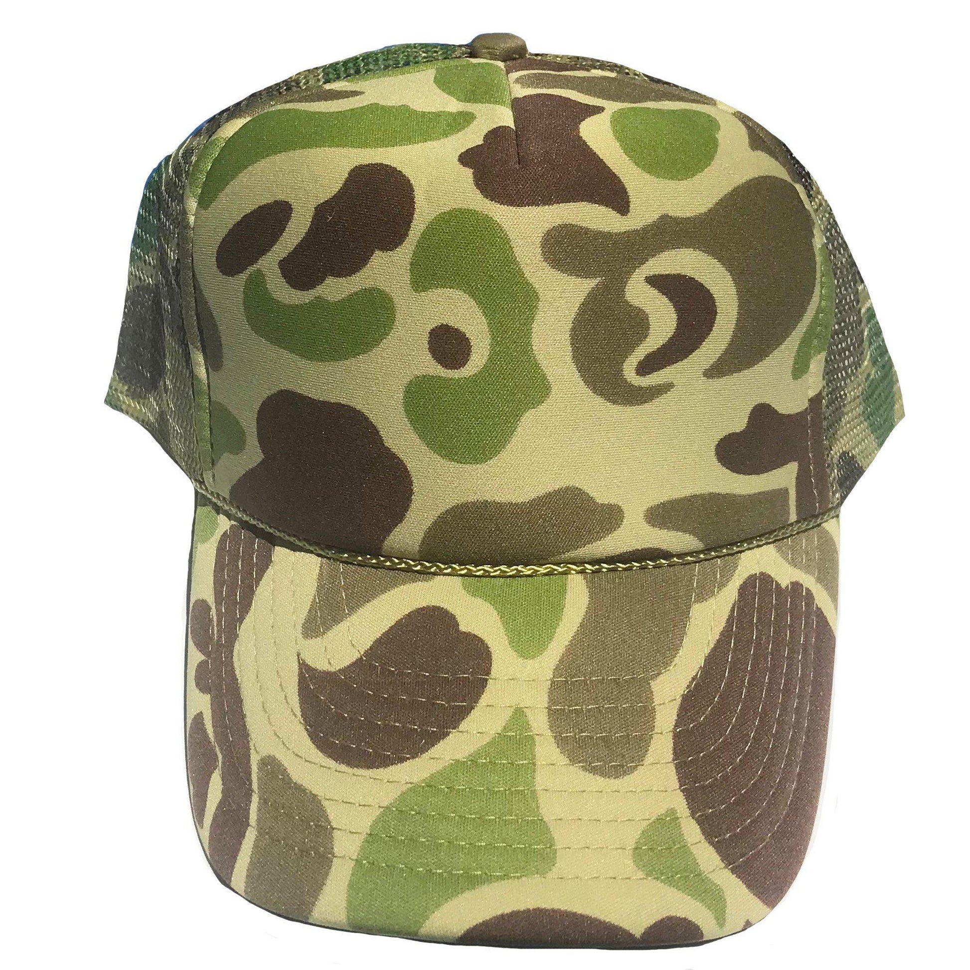 1 Dozen Camouflage Camo Hunting Baseball Trucker Foam Mesh Hats Caps Wholesale Lot Bulk-Green Camo/Lt Loden-