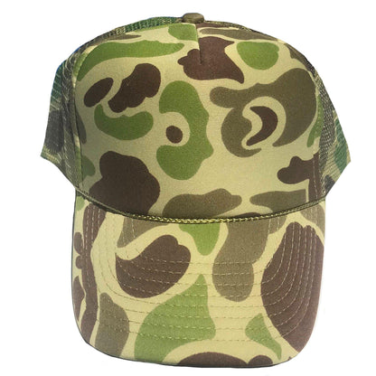 1 Dozen Camouflage Camo Hunting Baseball Trucker Foam Mesh Hats Caps Wholesale Lot Bulk-Green Camo/Lt Loden-