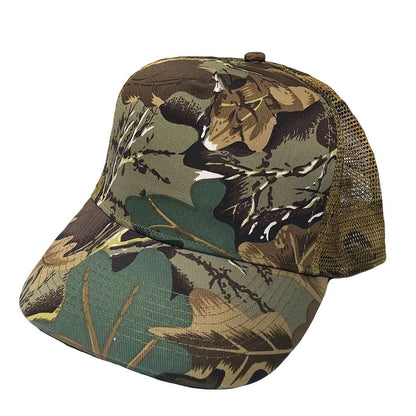 Camouflage Camo Hunting 5 Panel Trucker Baseball Mesh Back Hats Caps-Olive Tree Camo-