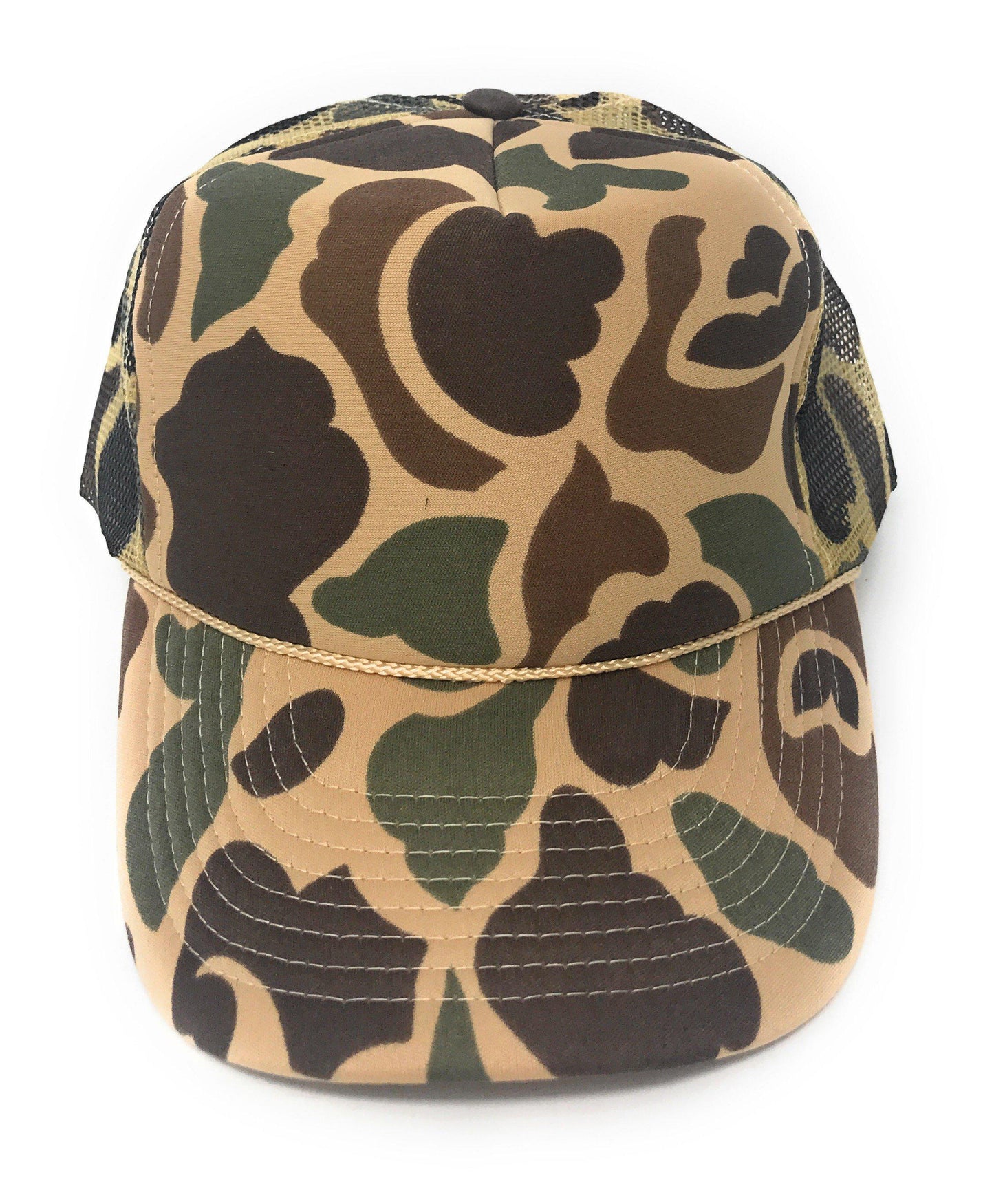 1 Dozen Camouflage Camo Hunting Baseball Trucker Foam Mesh Hats Caps Wholesale Lot Bulk-Green Camo/Lt Loden-