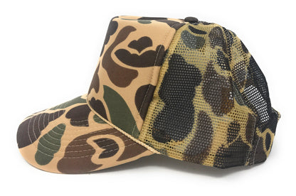 1 Dozen Camouflage Camo Hunting Baseball Trucker Foam Mesh Hats Caps Wholesale Lot Bulk-Green Camo/Lt Loden-
