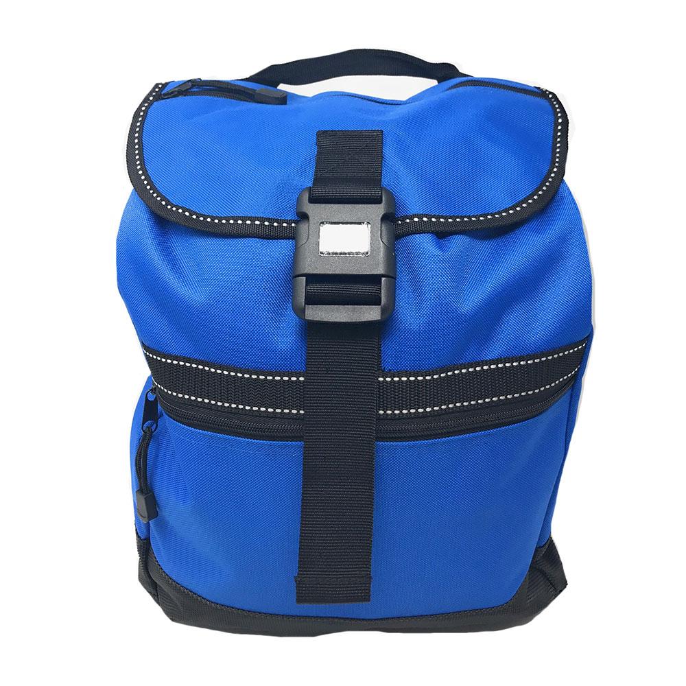 Reflective Backpack Rucksack Bags Drawstrings School Books Travel Work 12 x14inch-ROYAL/BLACK-