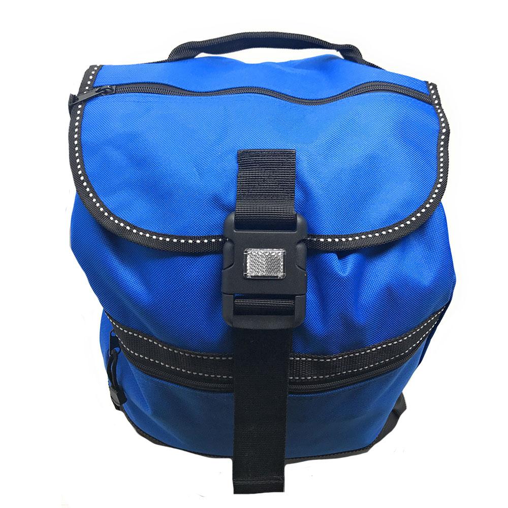 Reflective Backpack Rucksack Bags Drawstrings School Books Travel Work 12 x14inch-ROYAL/BLACK-
