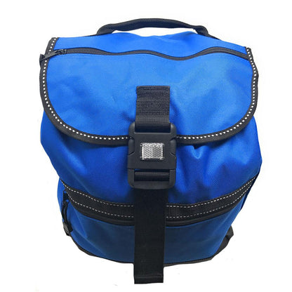 Reflective Backpack Rucksack Bags Drawstrings School Books Travel Work 12 x14inch-ROYAL/BLACK-