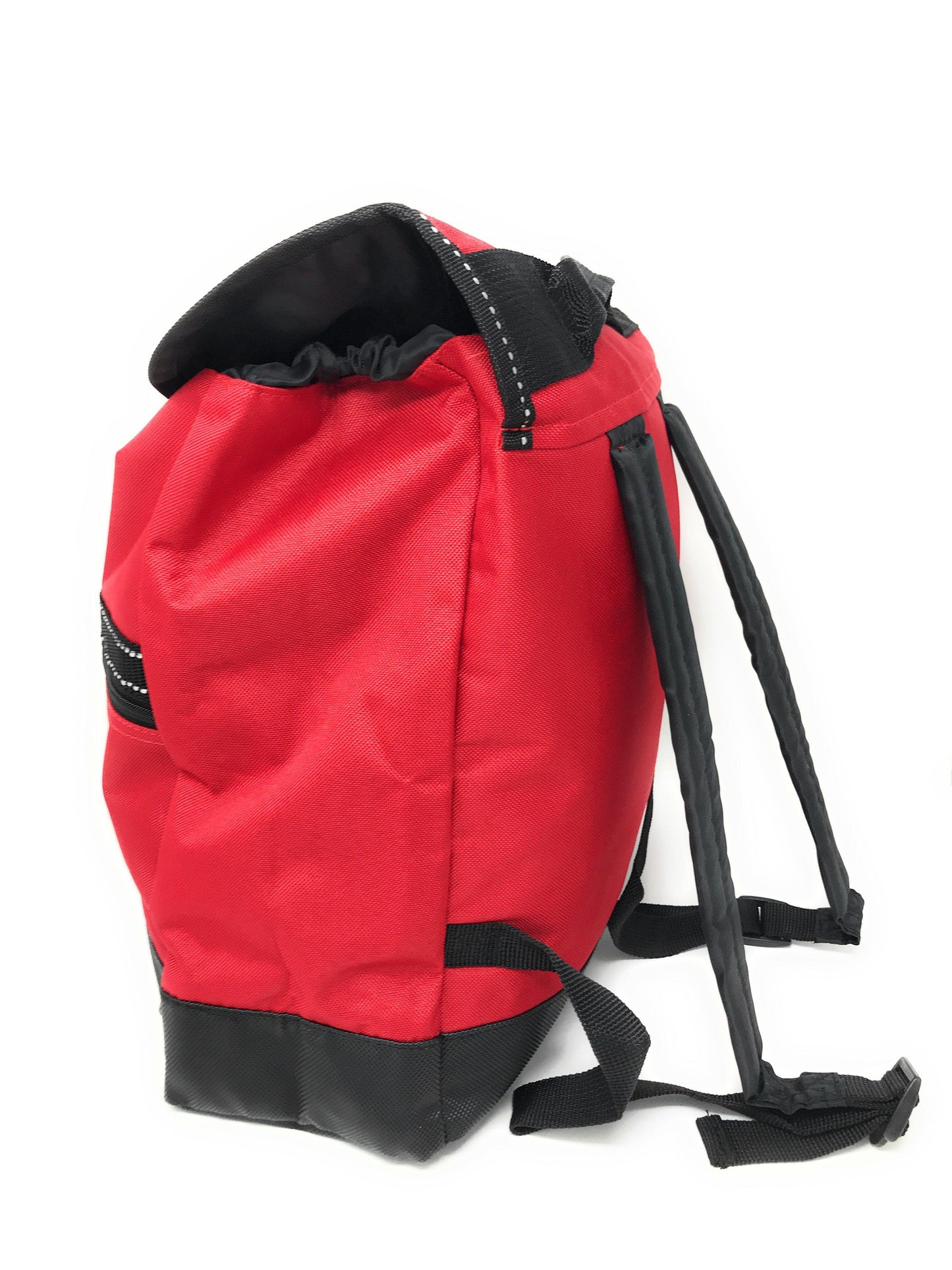Reflective Backpack Rucksack Bags Drawstrings School Books Travel Work 12 x14inch-ROYAL/BLACK-