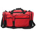 20inch Large Heavy Duty Strong Duffle Bags Travel Sports School Gym Carry Luggage-RED / BLACK-