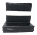 Belano RFID Blocking Real Leather Bifold Wallets for Cards ID with Box Men Women-Black-White-Black-