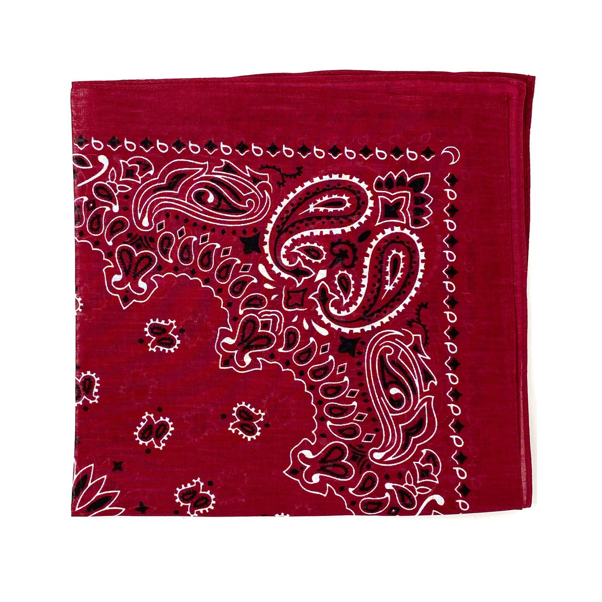 1 Dozen Bandanas Assorted Paisley 100% Cotton Cloth Face Mask Scarf Washable-Dark Colors - Assorted-