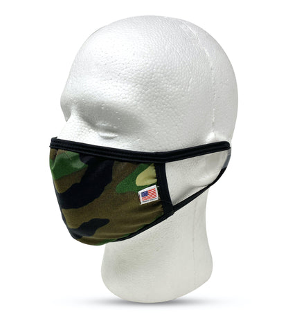 Made in USA Face Masks Mouth Nose Washable Reusable Double Layer Mask Cotton Cloth Blend-Camouflage-