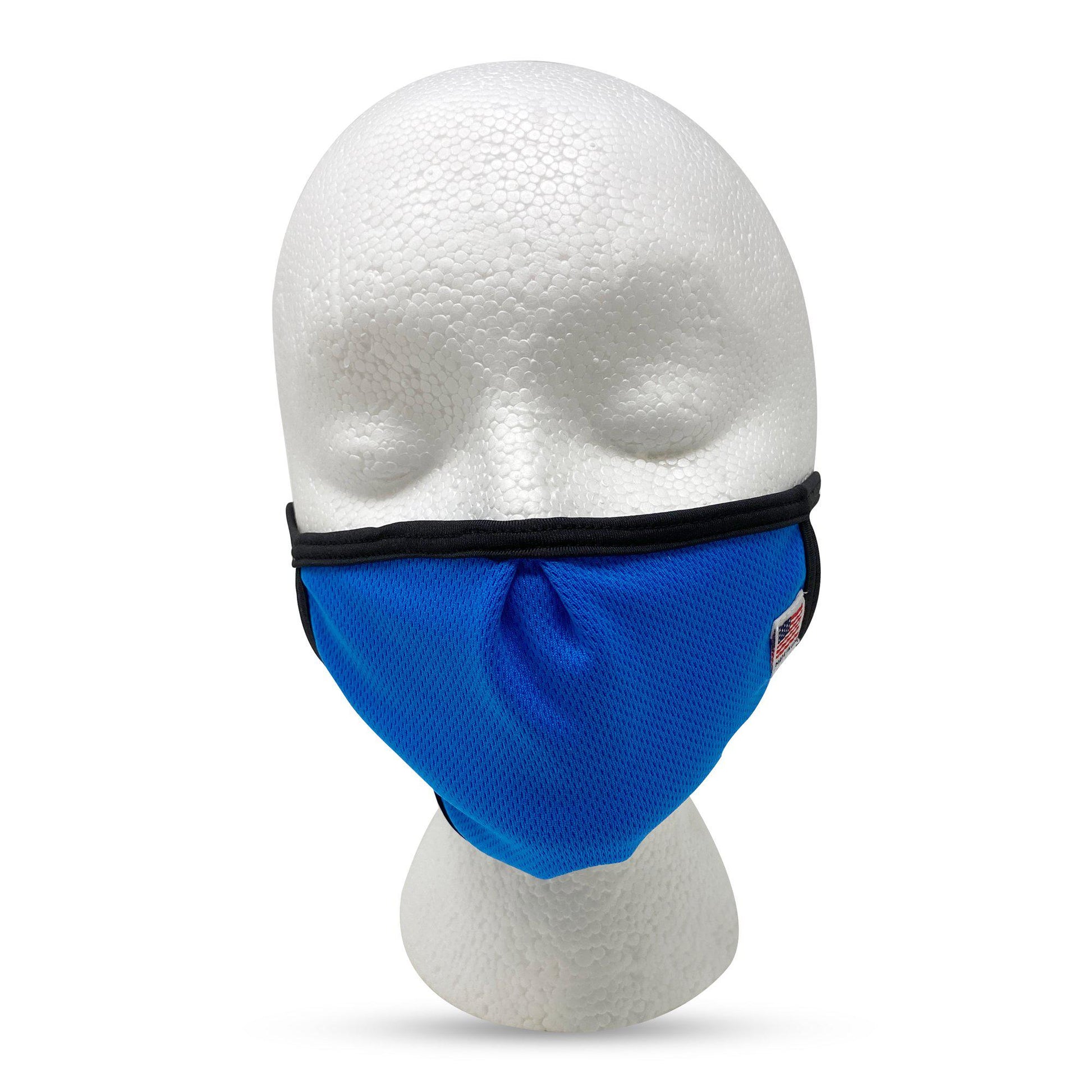 Kids Size Adjustable Face Mask for Children Boys Girls Cloth Double Layer Masks Washable Reusable Made in USA aged 3 to 7-Royal Blue-
