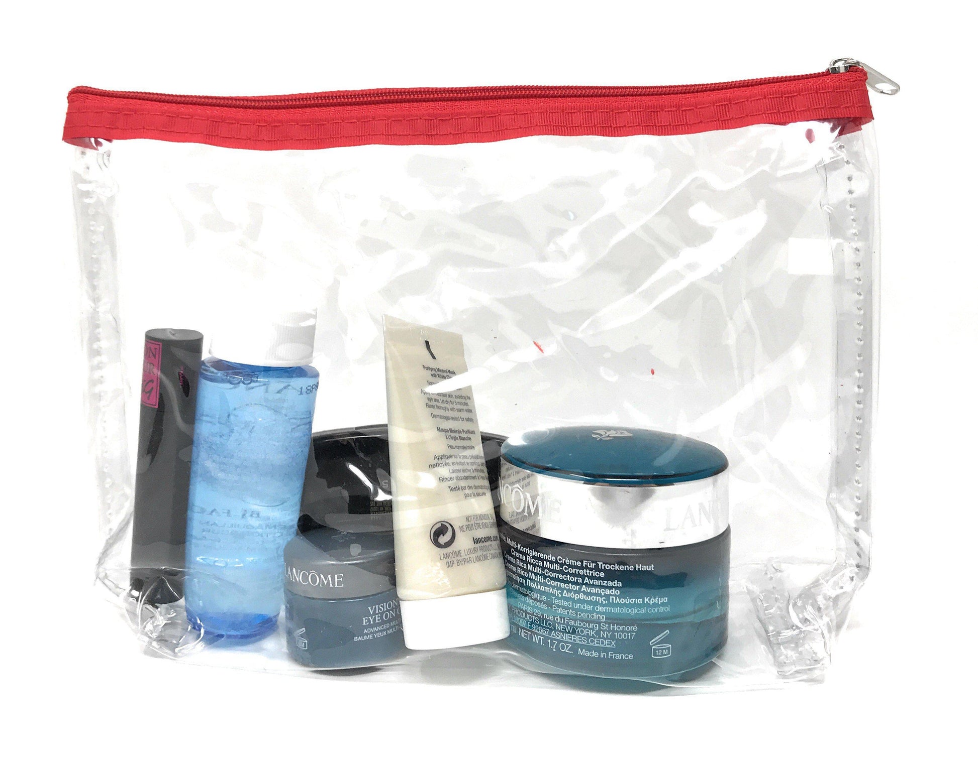 1 Dozen Clear Cosmetic Travel Pouch Organizer Bags Womens Security Wholesale Bulk-