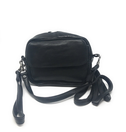 Leather Fanny Pack Waist Bag Pouch Travel Purse Organizer Shoulder Strap 6-1/2inchx4-1/2inch-