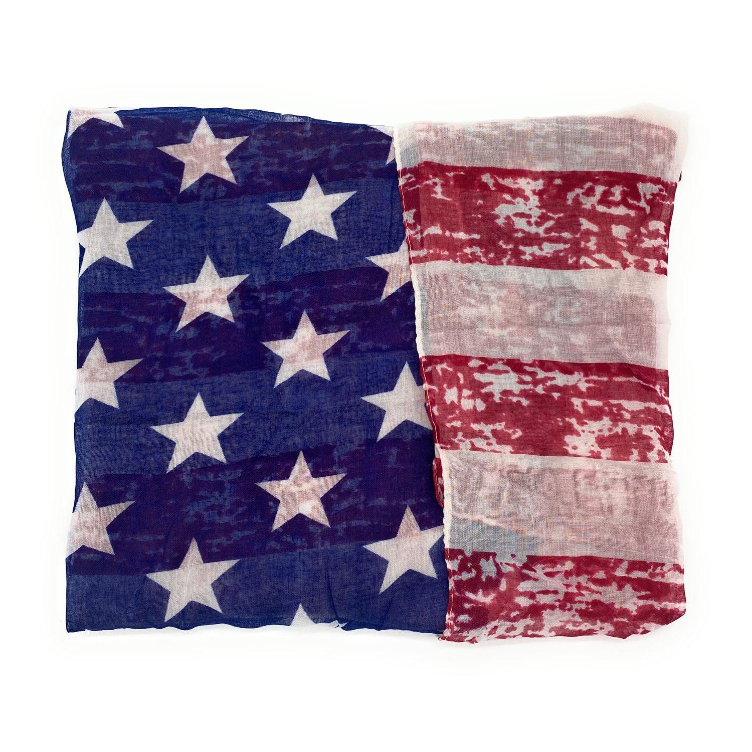 Empire Cove Patriotic USA American Flag Long Scarf Red White Scarves Shawls Wraps-Classic-