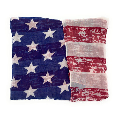Empire Cove Patriotic USA American Flag Long Scarf Red White Scarves Shawls Wraps-Classic-