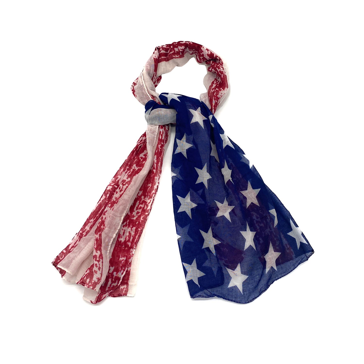 Empire Cove Patriotic USA American Flag Long Scarf Red White Scarves Shawls Wraps-Classic-