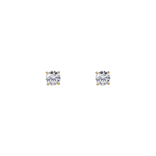 Empire Cove 14K Gold Sterling Silver Dipped Jewelry Cubic Zirconia Stud Earrings-GOLD-