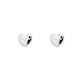 Empire Cove 14K Gold Sterling Silver Dipped Jewelry Heart Shaped Stud Earrings Minimalist-SILVER-