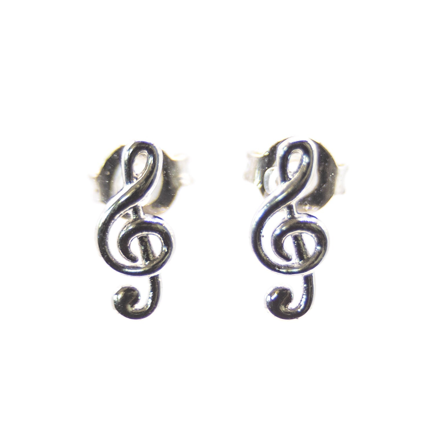 Empire Cove 14K Gold Sterling Silver Dipped Jewelry Musical Note Stud Earrings-GOLD-