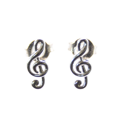 Empire Cove 14K Gold Sterling Silver Dipped Jewelry Musical Note Stud Earrings-GOLD-