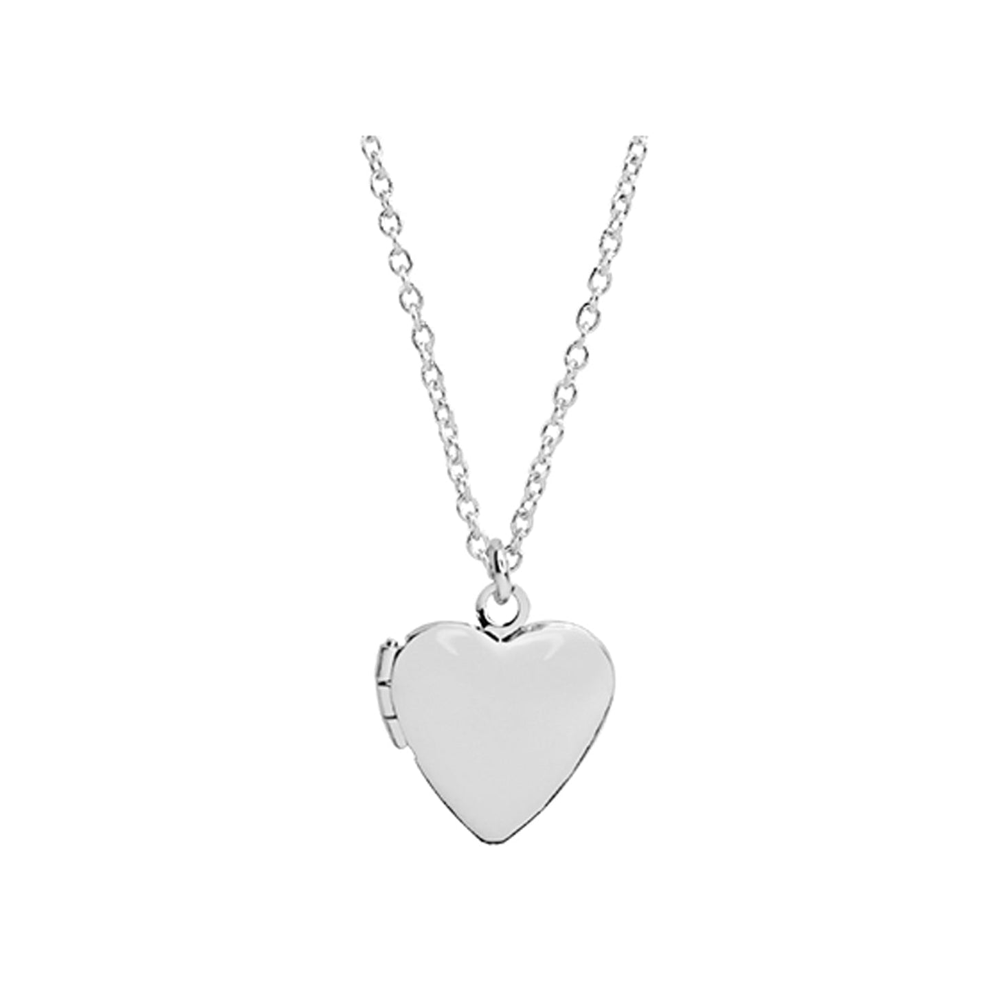 Empire Cove 14K Gold Sterling Silver Dipped Jewelry Heart Locket Pendant Necklace-SILVER-