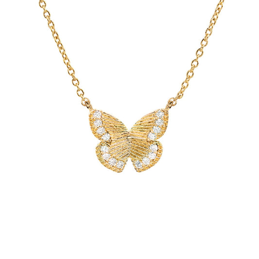 The Empire Cove 14K Gold Sterling Silver Dipped Jewelry Butterfly Pendant Necklace-GOLD-
