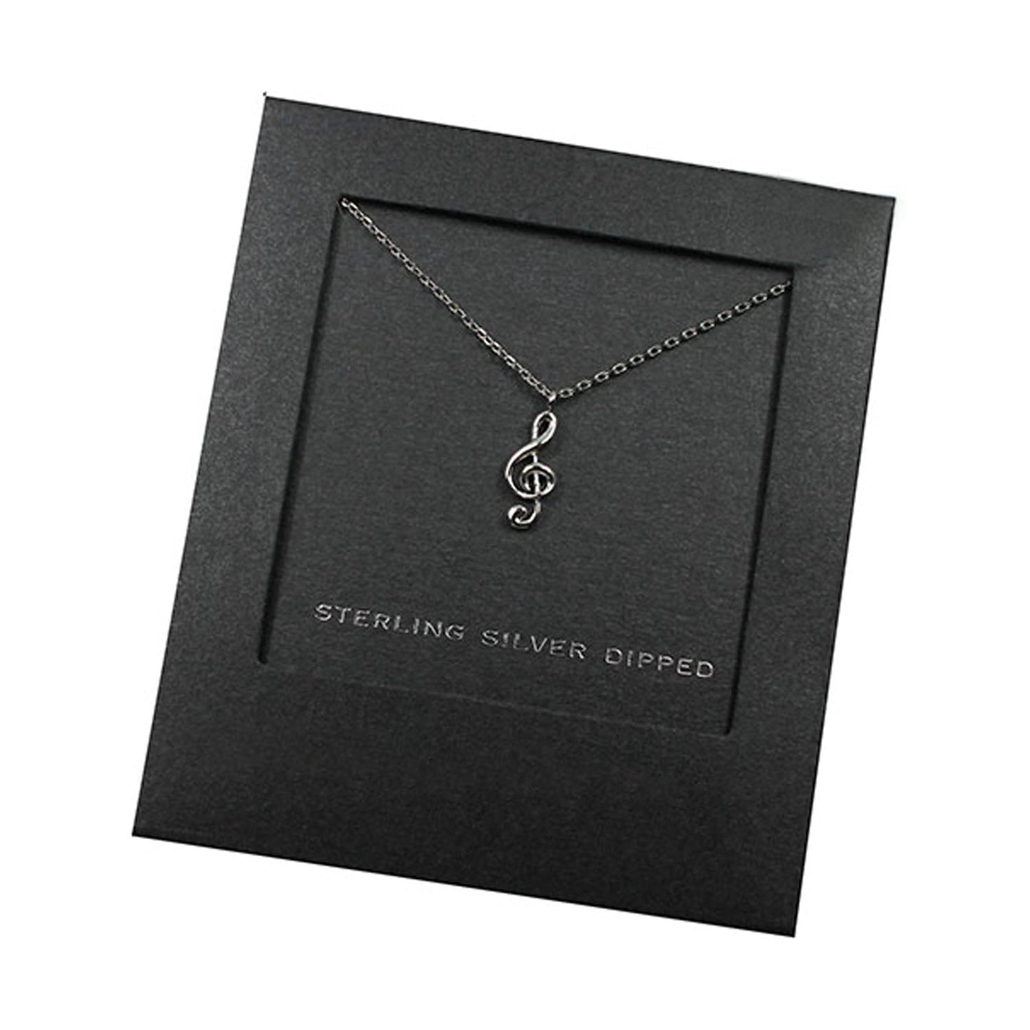 Empire Cove 14K Gold Sterling Silver Dipped Jewelry Musical Note Pendant Necklace-GOLD-