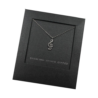 Empire Cove 14K Gold Sterling Silver Dipped Jewelry Musical Note Pendant Necklace-GOLD-