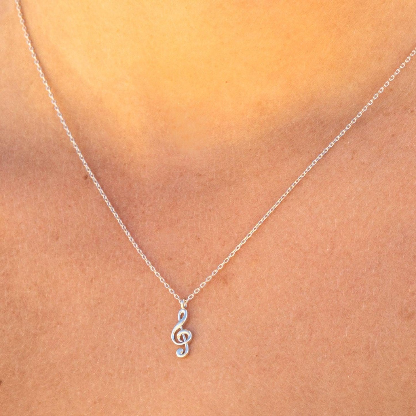 Empire Cove 14K Gold Sterling Silver Dipped Jewelry Musical Note Pendant Necklace-GOLD-