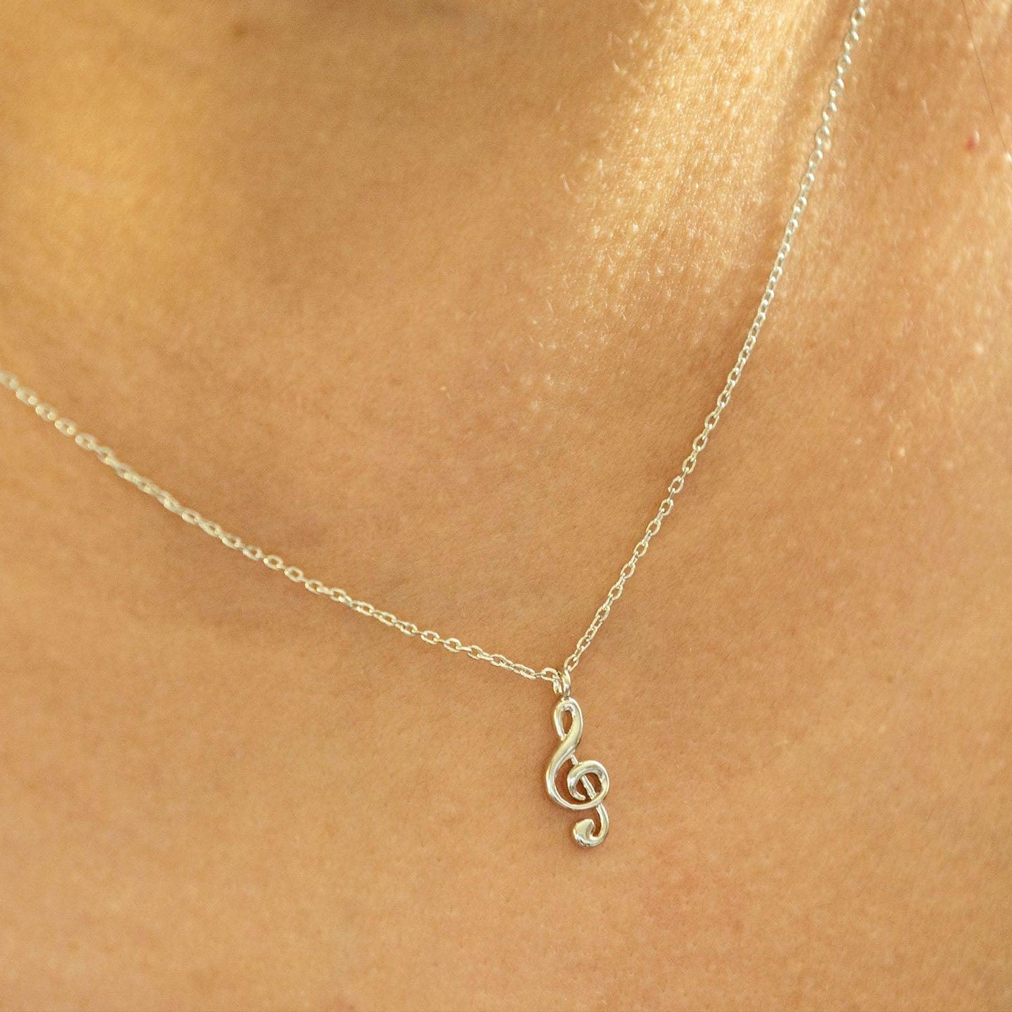 Empire Cove 14K Gold Sterling Silver Dipped Jewelry Musical Note Pendant Necklace-GOLD-