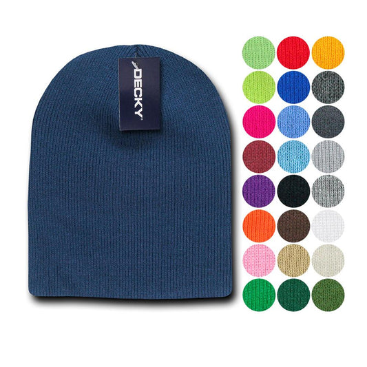 Decky Warm Winter Beanies Uncuffed Short Knit Ski Snowboard Caps Hats Unisex-KCS-Black-