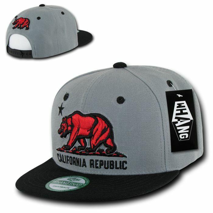 2 Dozen Flat Bill California Cali Republic Bear Snapback Caps Cap Hats Wholesale-
