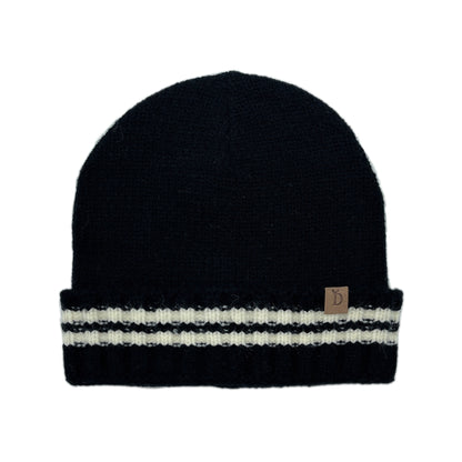 Empire Cove Winter Knit Striped Beanie-Black-