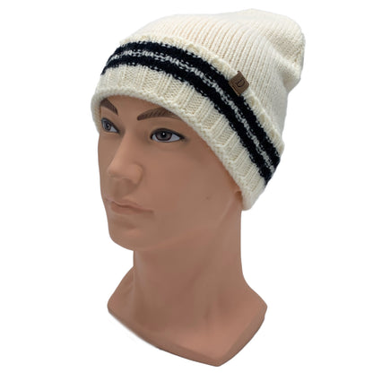Empire Cove Winter Knit Striped Beanie-Black-