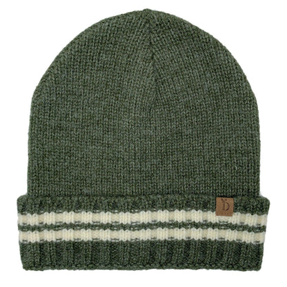 Empire Cove Winter Knit Striped Beanie-Olive-