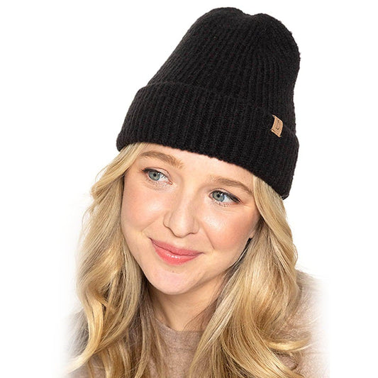 Empire Cove Womens Ribbed Knit Cuff Beanie-Dusty pink-