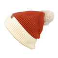Empire Cove Winter Ribbed Knit Beanie with Faux Fur Pom Pom Hats Gifts for Her-Rust-