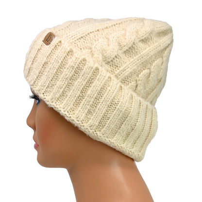 Empire Cove Winter Cable Knit Cuff Beanie-Black-
