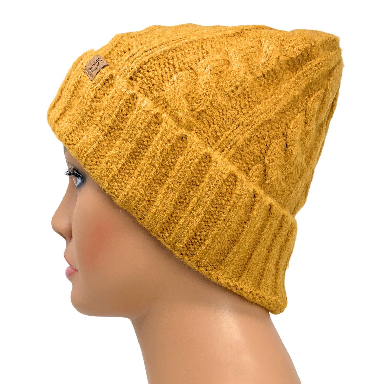Empire Cove Winter Cable Knit Cuff Beanie-Black-