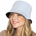 Empire Cove Womens Houndstooth Print Bucket Hat Fishermans-Blue-