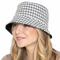 Empire Cove Womens Houndstooth Print Bucket Hat Fishermans-Gray-