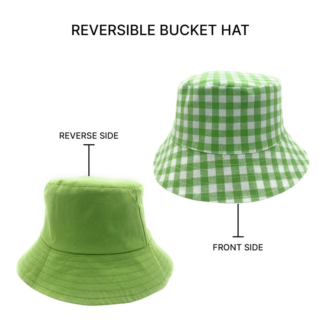 Empire Cove Checkered Tile Bucket Hat Reversible Fisherman Cap Women Men-Black-