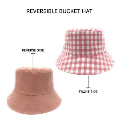 Empire Cove Checkered Tile Bucket Hat Reversible Fisherman Cap Women Men-Black-
