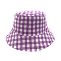Empire Cove Checkered Tile Bucket Hat Reversible Fisherman Cap Women Men-Purple-