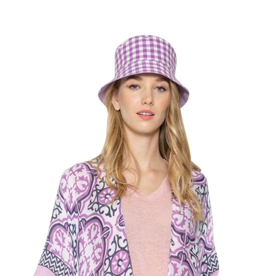 Empire Cove Checkered Tile Bucket Hat Reversible Fisherman Cap Women Men-Black-