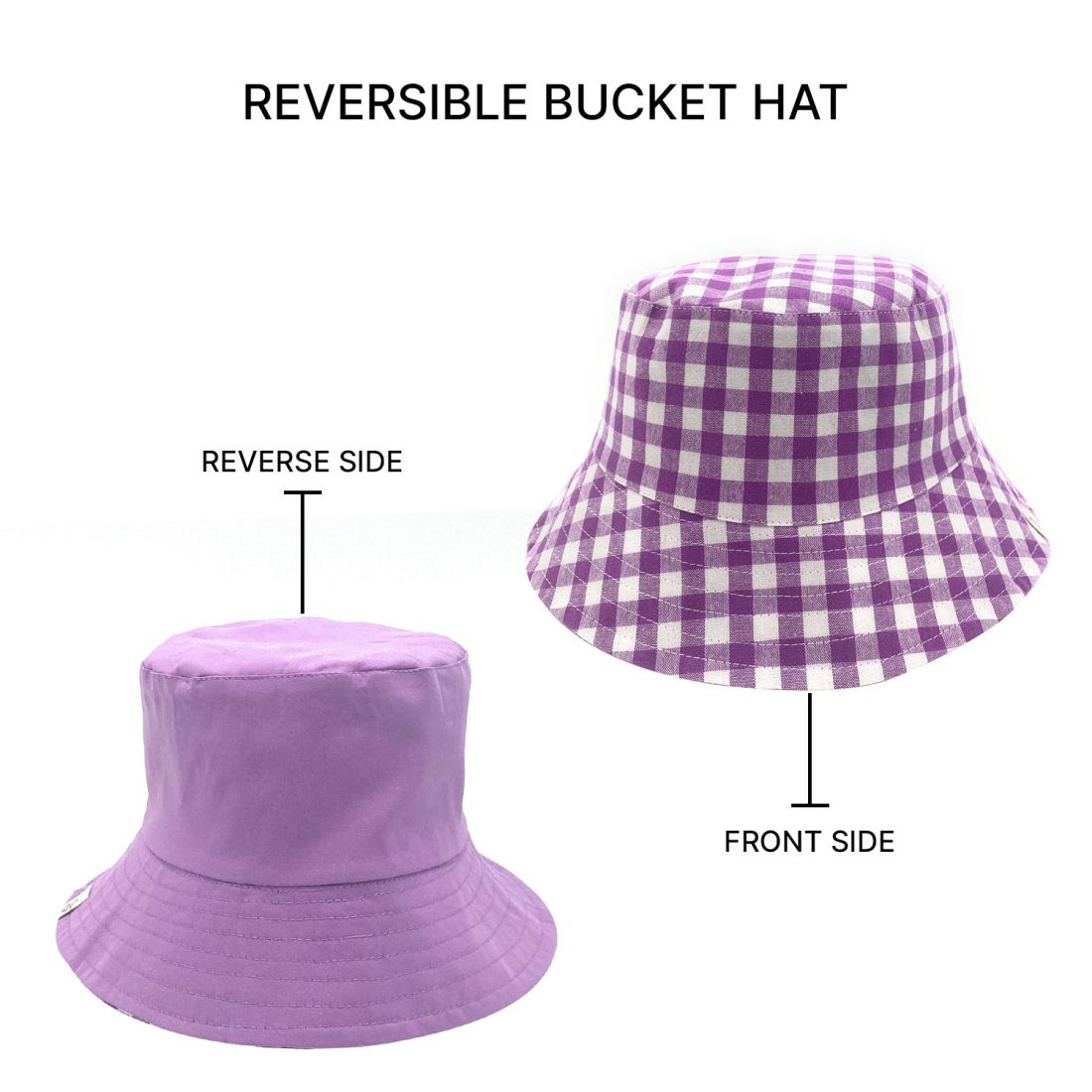 Empire Cove Checkered Tile Bucket Hat Reversible Fisherman Cap Women Men-Black-